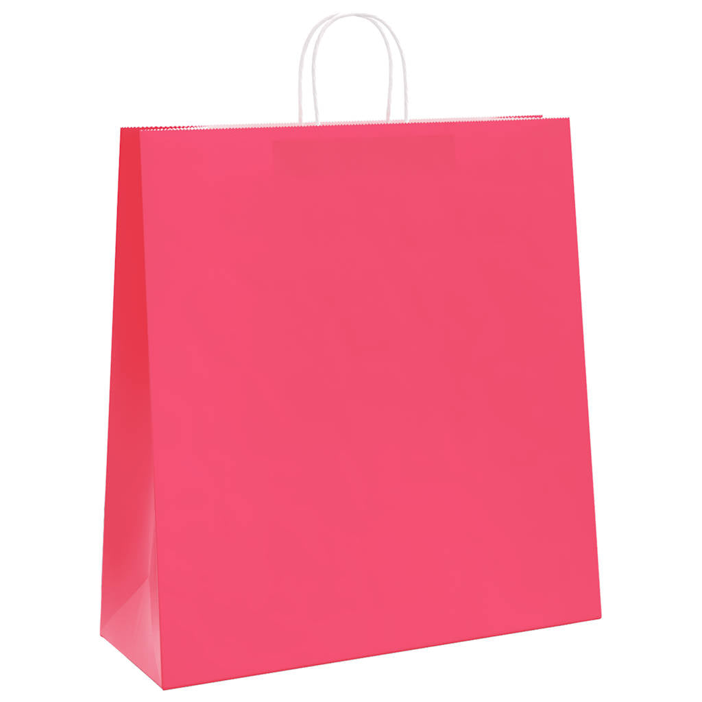 Vidaxl papieren zakken 250 st met hengsels 45x17x48 cm roze