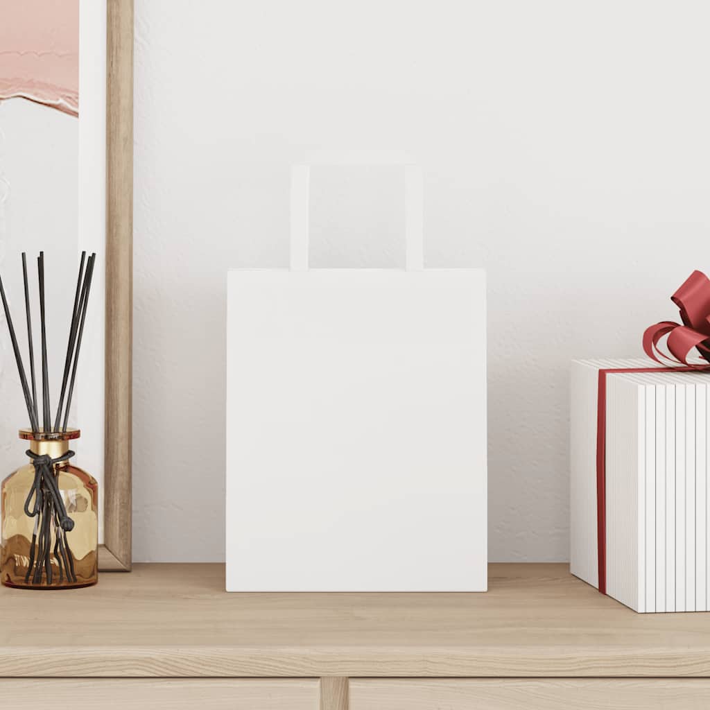 Vidaxl papieren zakken 250 st met hengsels 18x8x22 cm wit