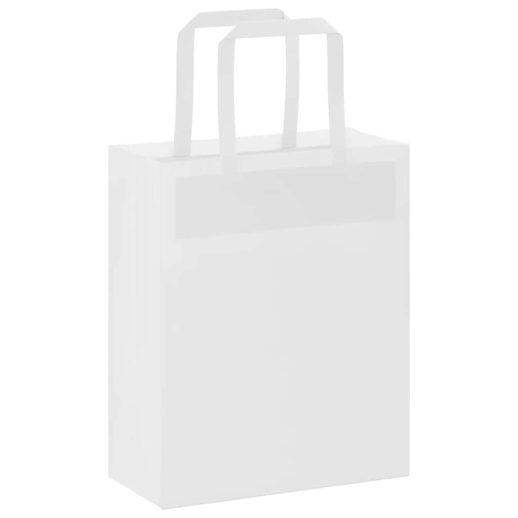 Vidaxl papieren zakken 250 st met hengsels 18x8x22 cm wit