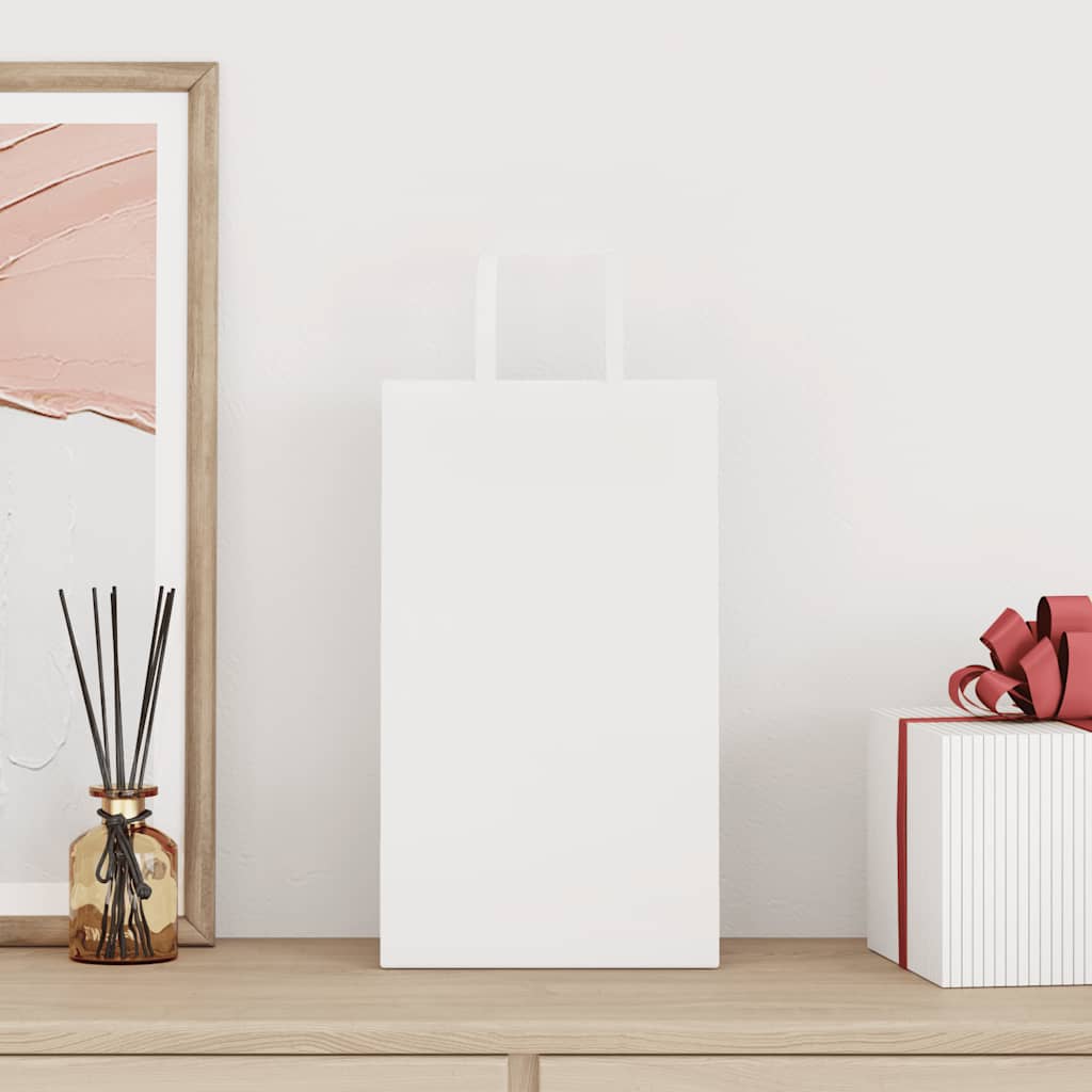 Vidaxl papieren zakken 250 st met hengsels 21x11x36 cm wit