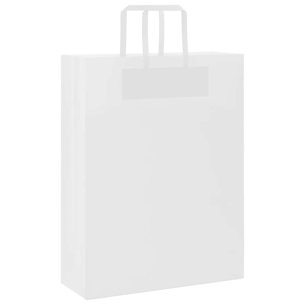Vidaxl papieren zakken 250 st met hengsels 32x12x42 cm wit