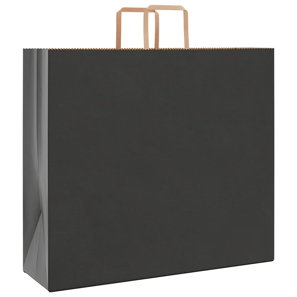 Vidaxl papieren zakken 250 st met hengsels 54x15x49 cm zwart