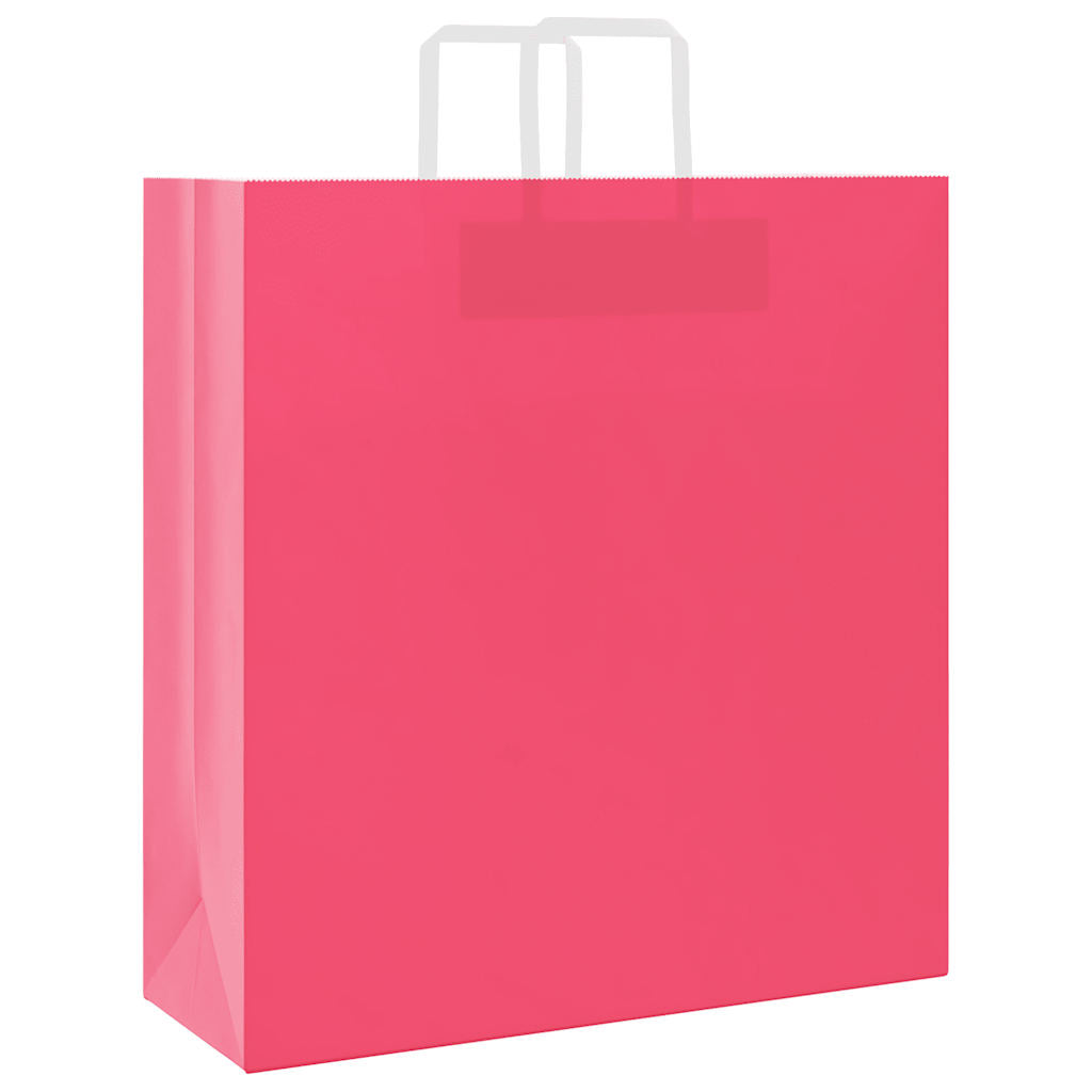 Vidaxl papieren zakken 250 st met hengsels 45x17x48 cm roze