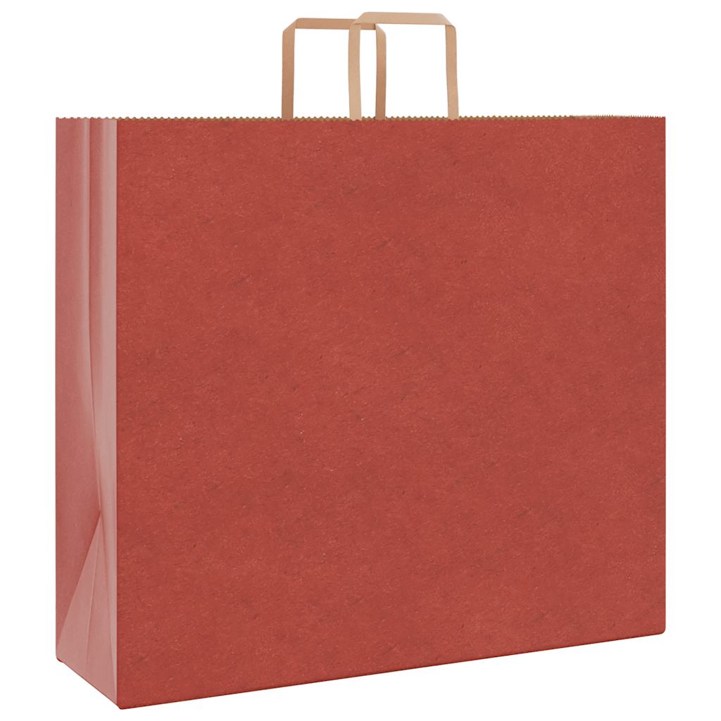 Vidaxl papieren zakken 250 st met hengsels 54x15x49 cm rood