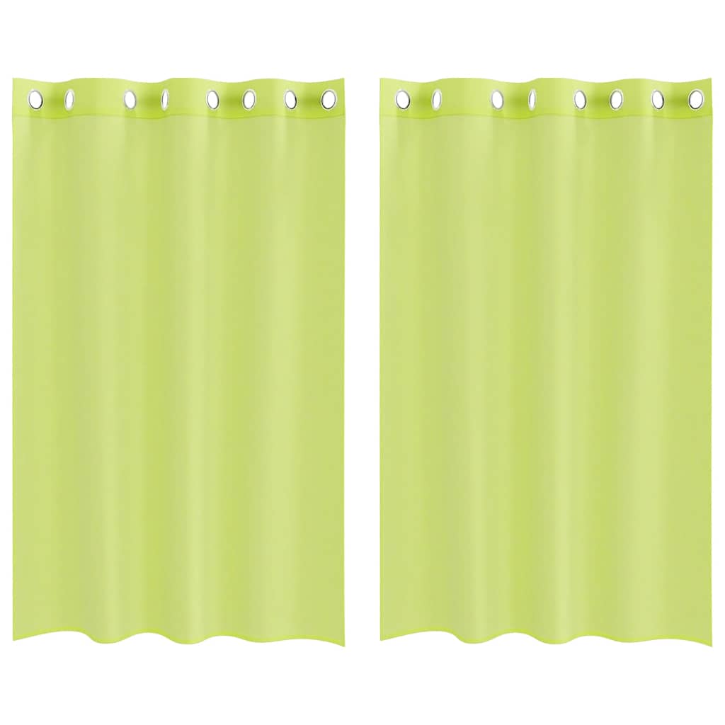 Vidaxl gordijnen voile met doorvoertules 2 st 140x175 cm appelgroen