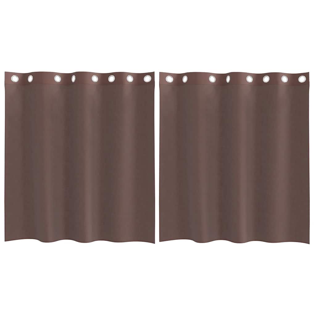 Vidaxl gordijnen voile met doorvoertules 2 st 140x140 cm bruin