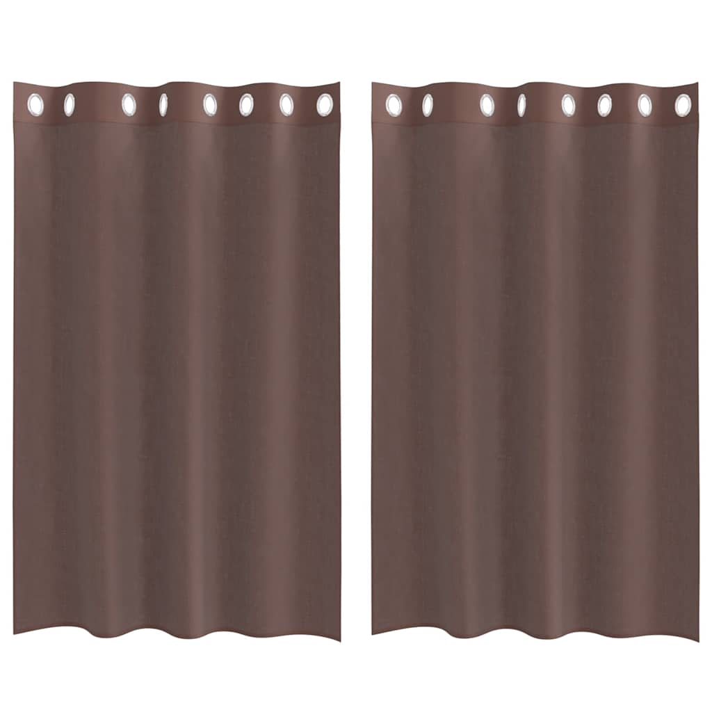 Vidaxl gordijnen voile met doorvoertules 2 st 140x175 cm bruin