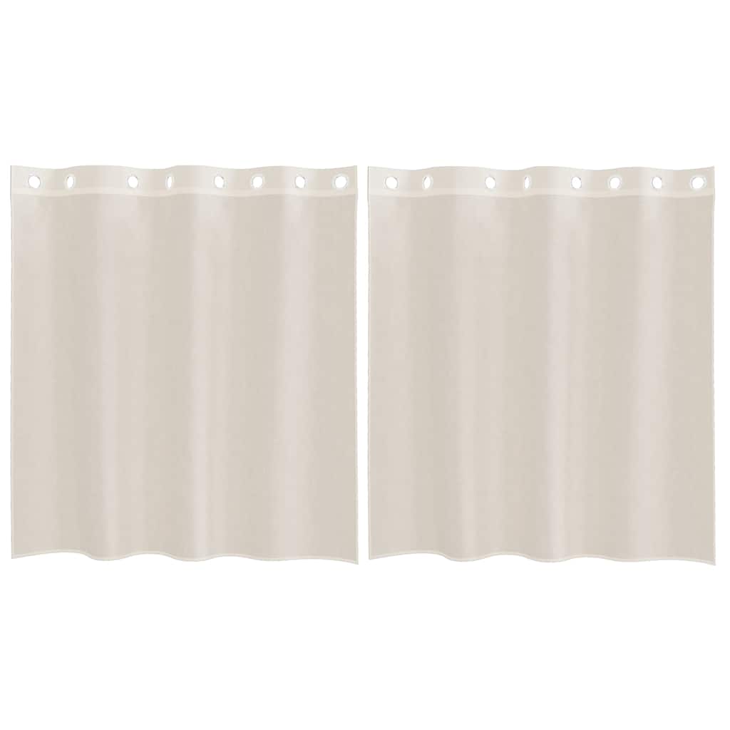 Vidaxl gordijnen voile met doorvoertules 2 st 140x140 cm crèmekleurig