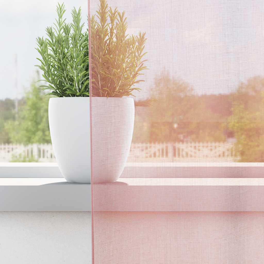 Vidaxl gordijnen voile met doorvoertules 2 st 140x140 cm lichtroze