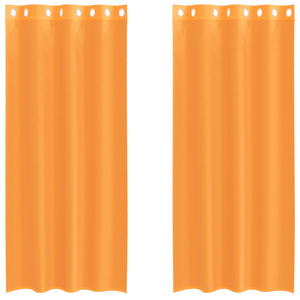 Vidaxl gordijnen voile met doorvoertules 2 st 140x245 cm oranje