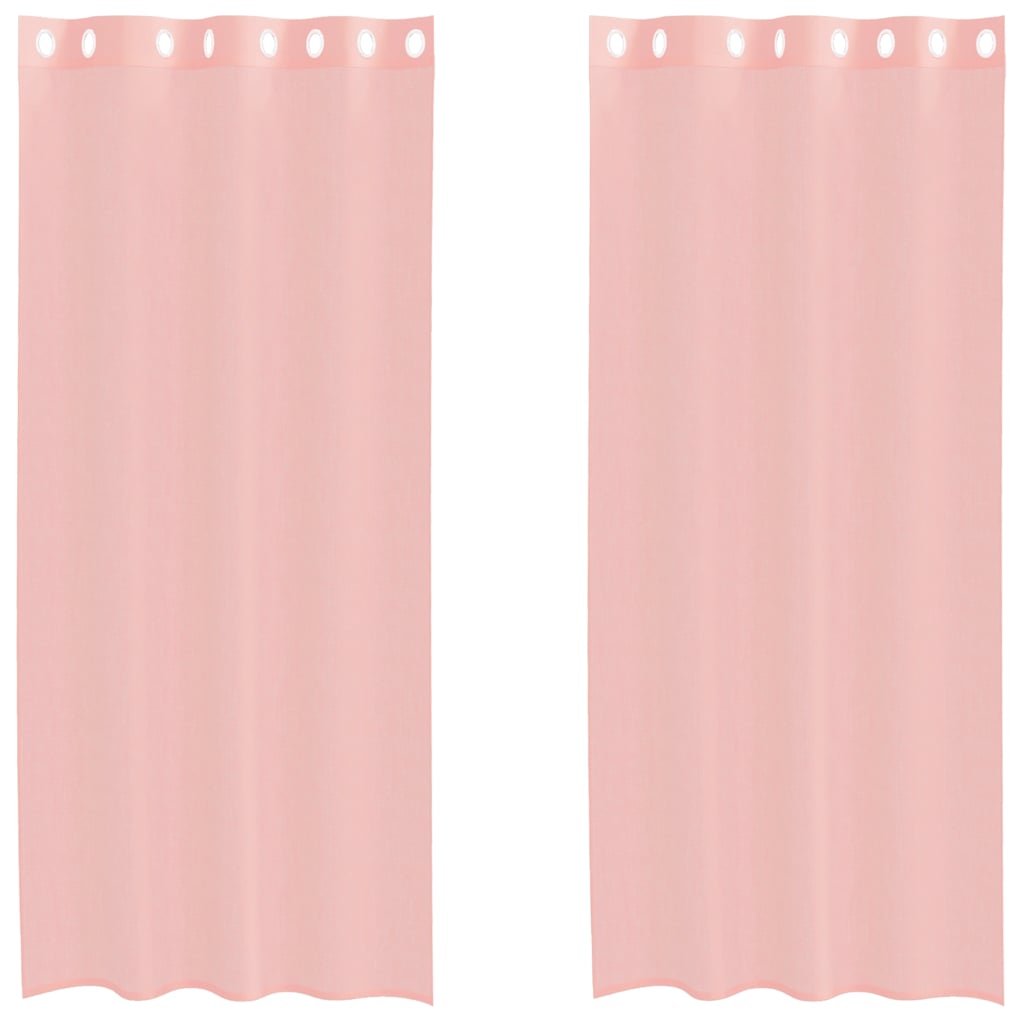 Vidaxl gordijnen met doorvoertules 2 st 140x225 cm roze