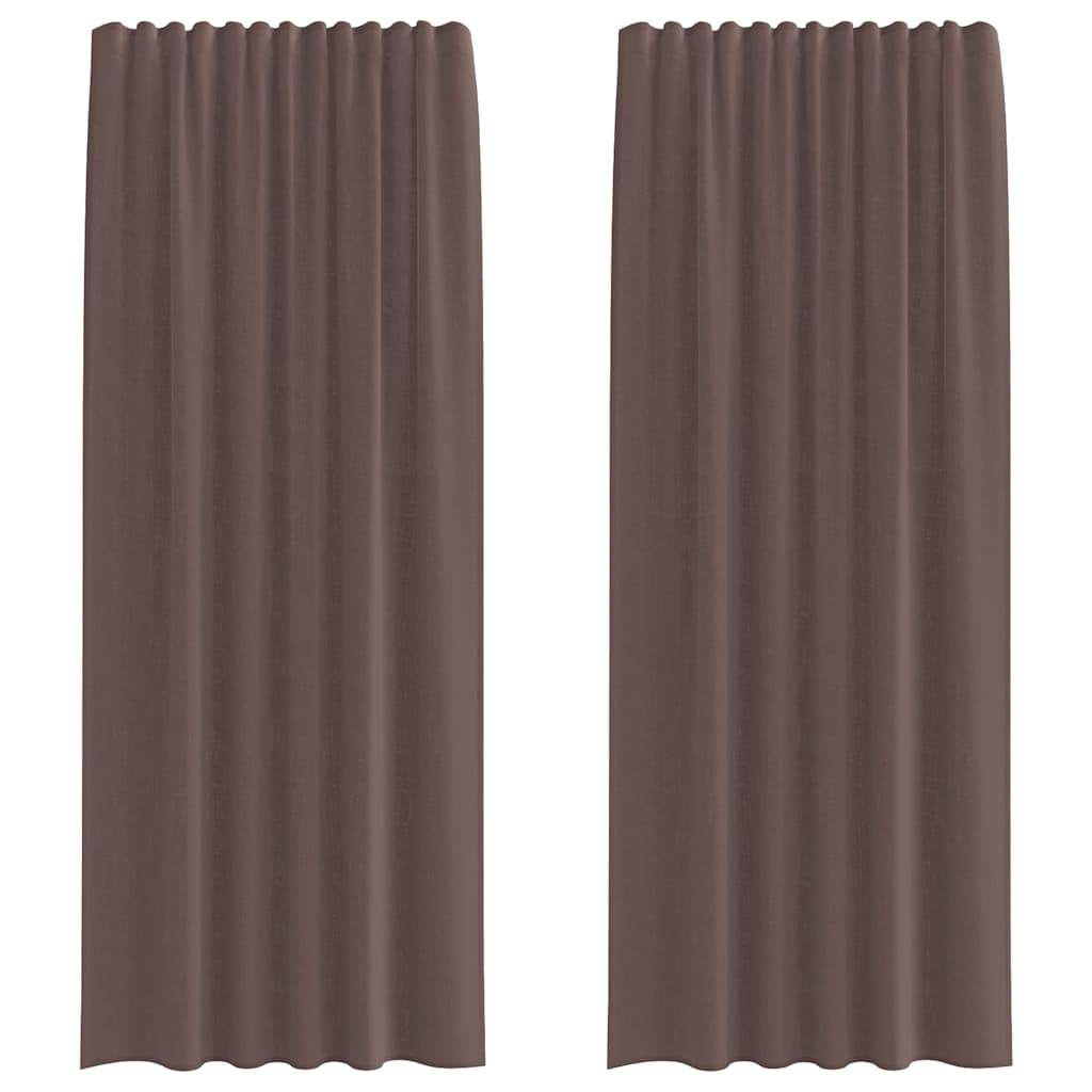 Vidaxl gordijnen voile met roedezakken 2 st bruin