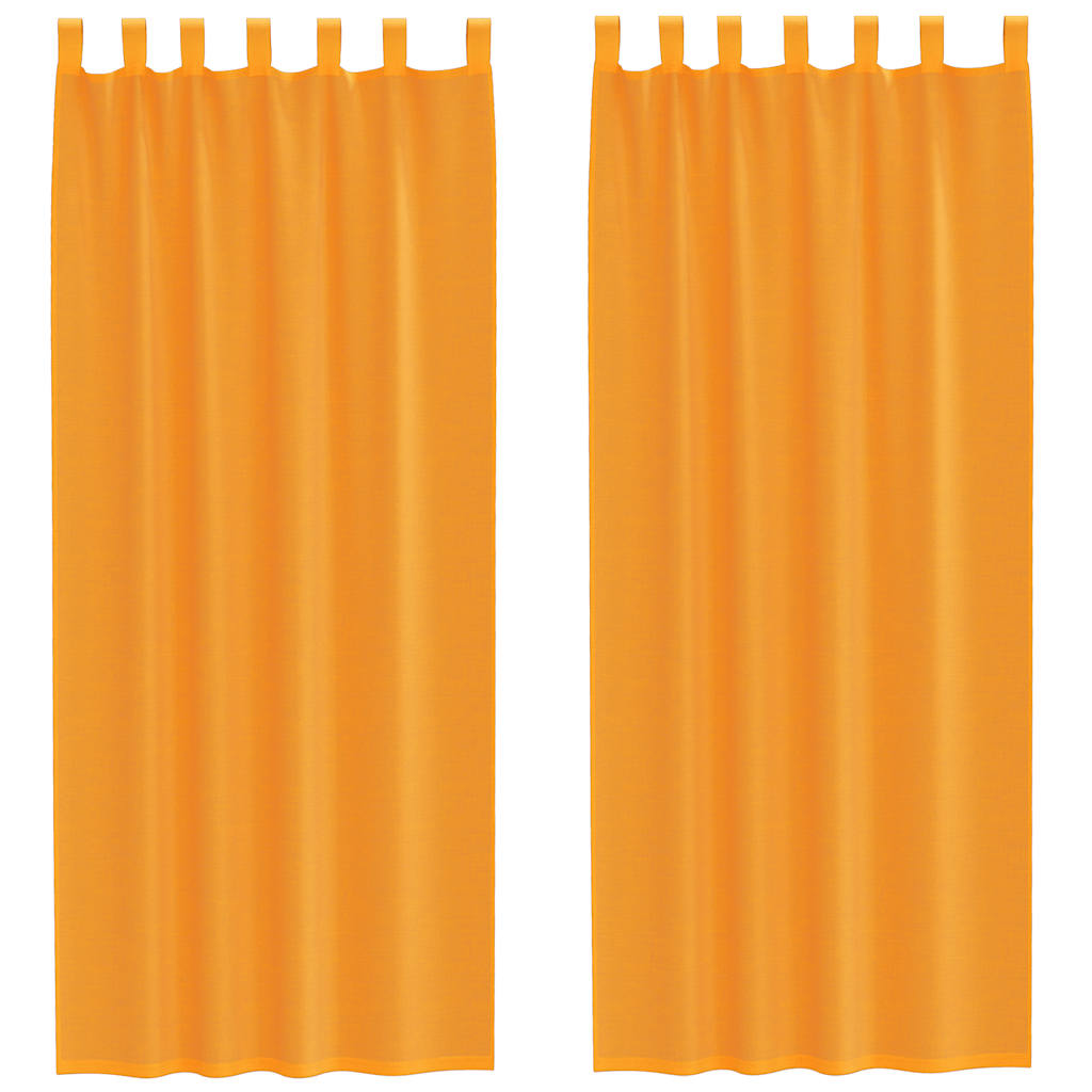 Vidaxl gordijnen voile met lussen 2 st 140x260 cm oranje