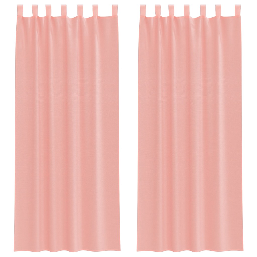 Vidaxl gordijnen voile met lussen 2 st 140x260 cm roze