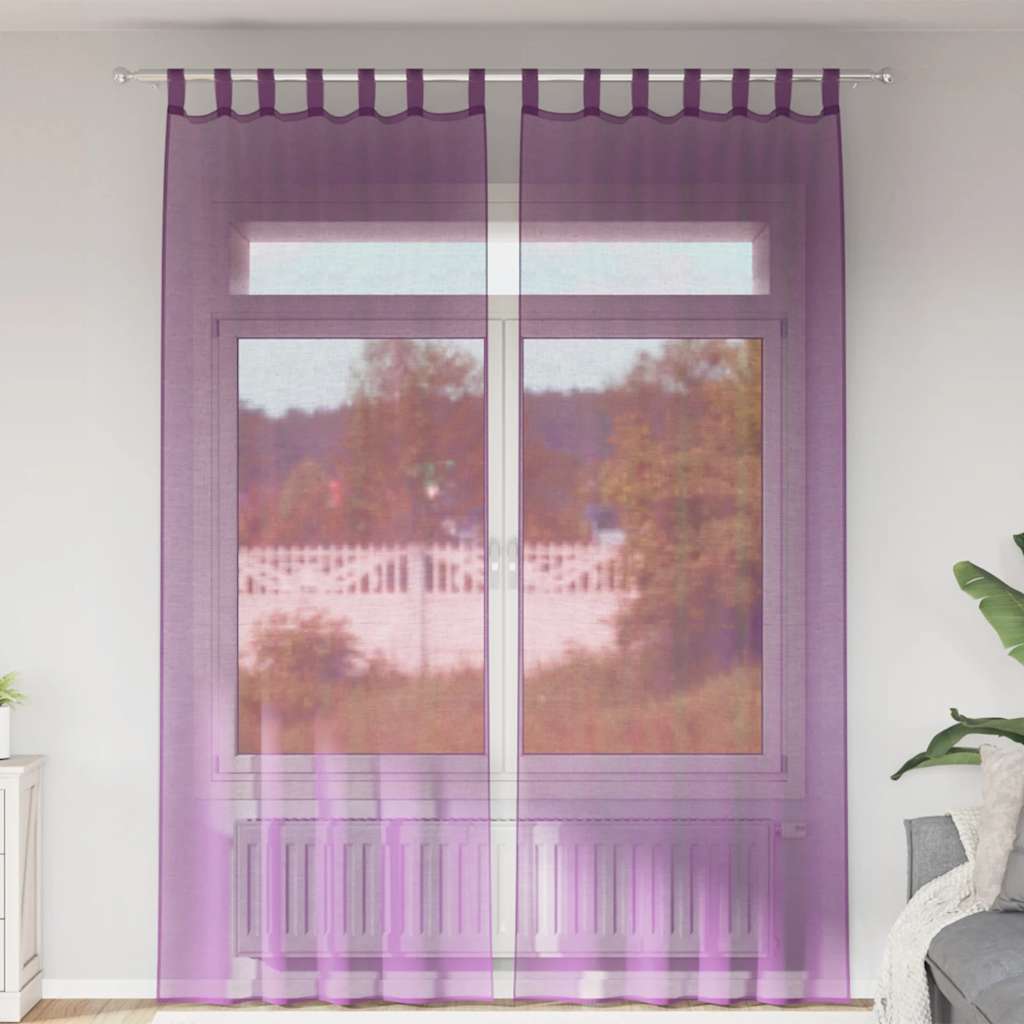 Vidaxl gordijnen met lussen 2 st 140x260 cm paars