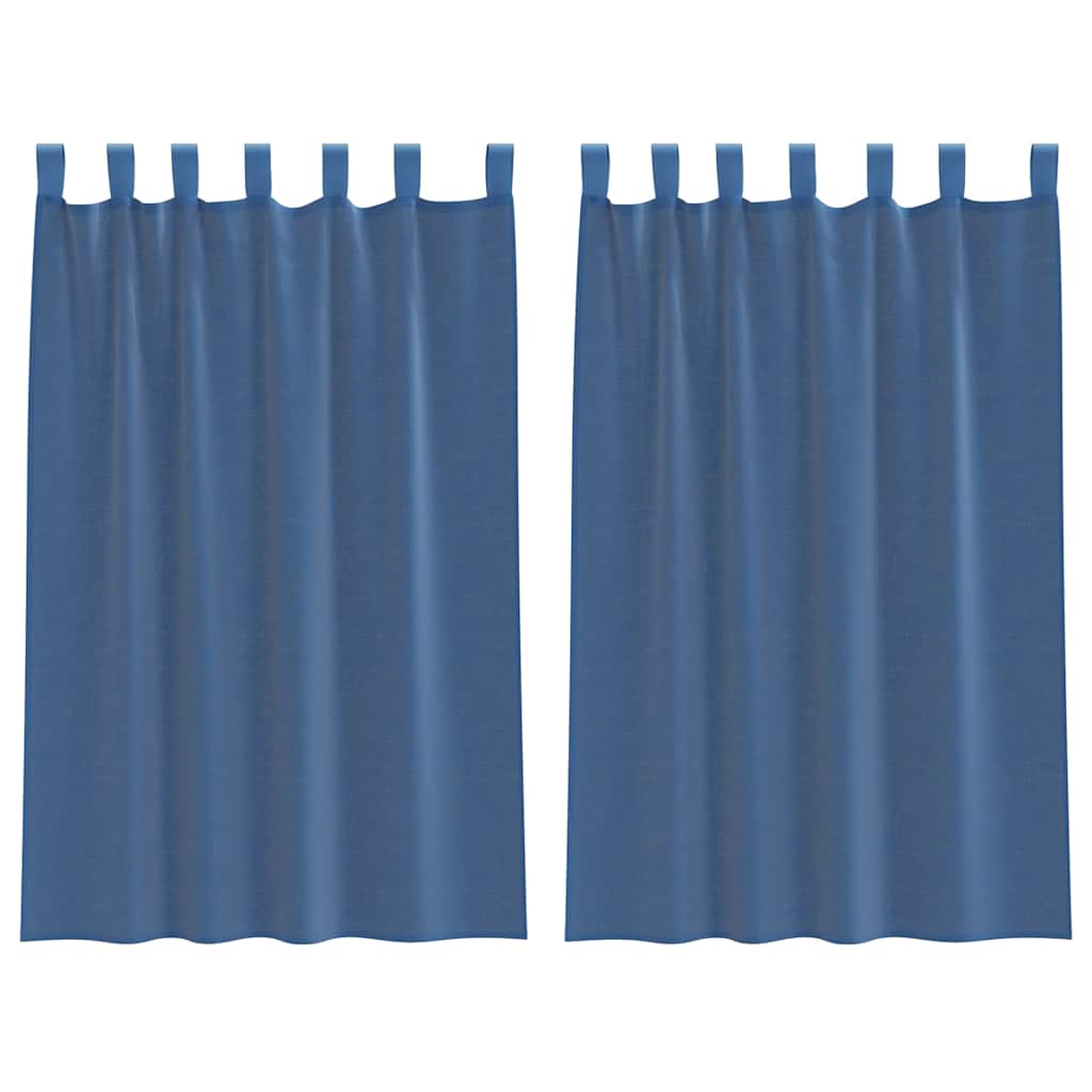 Vidaxl gordijnen voile met lussen 2 st 140x175 cm koningsblauw