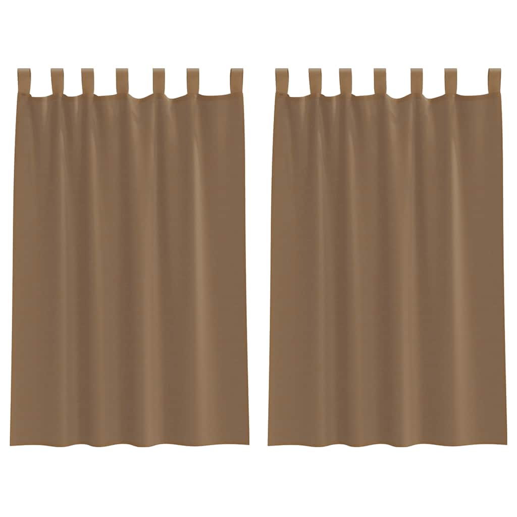 Vidaxl gordijnen voile met lussen 2 st 140x175 cm lichtbruin