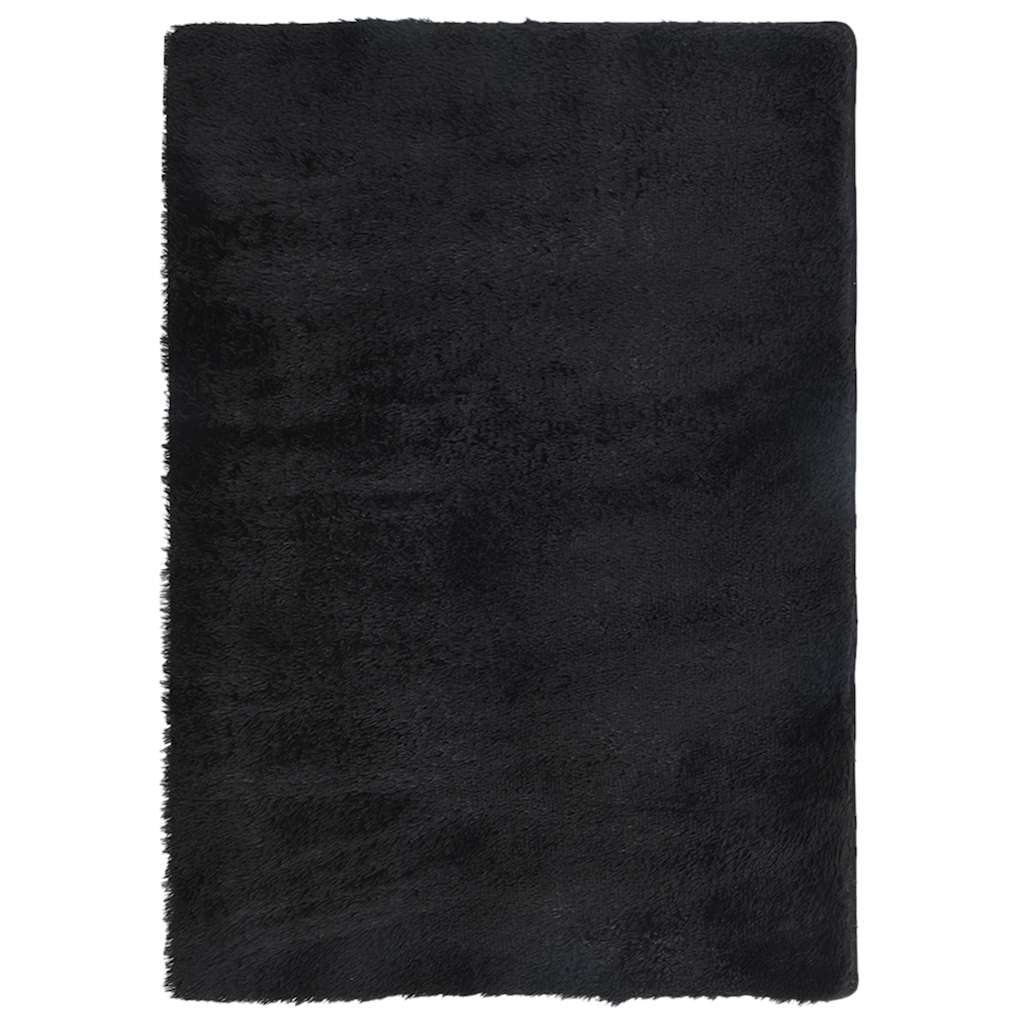 Vidaxl hoogpolig vloerkleed navarra 160x230 cm polyester zwart