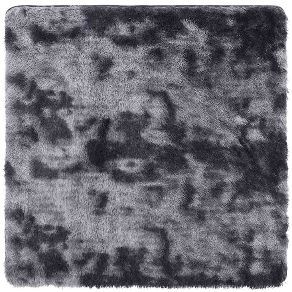 Vidaxl hoogpolig vloerkleed navarra 120x120 cm polyester donkergrijs