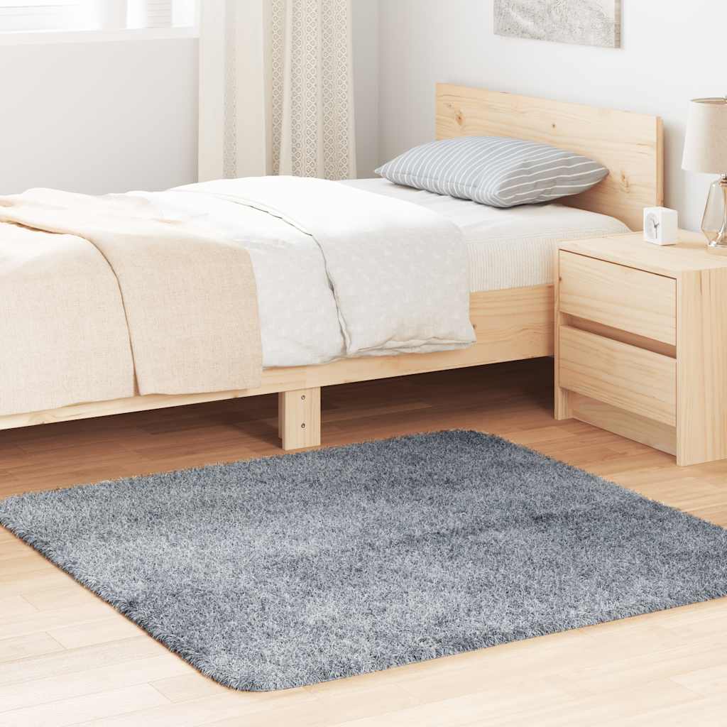 Vidaxl hoogpolig vloerkleed navarra 120x120 cm polyester lichtgrijs