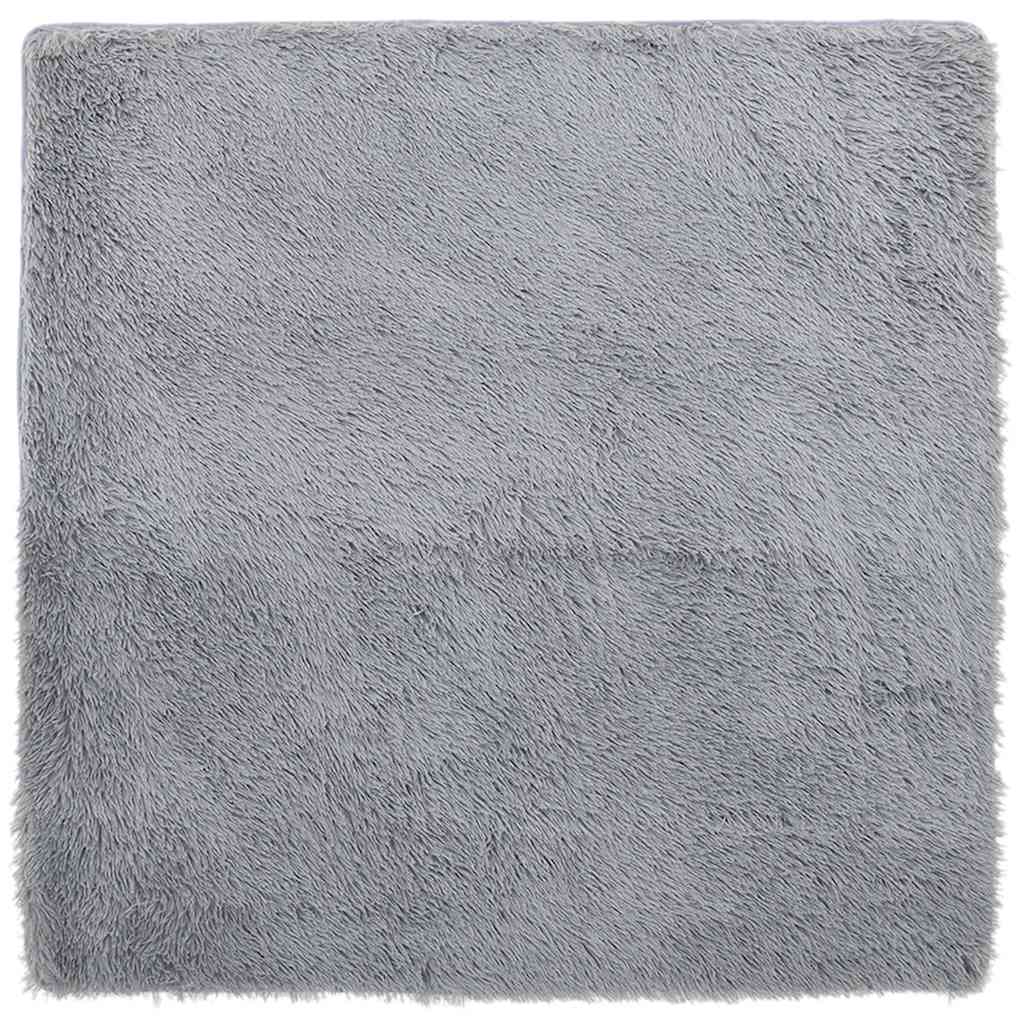 Vidaxl hoogpolig vloerkleed navarra 240x240 cm polyester lichtgrijs