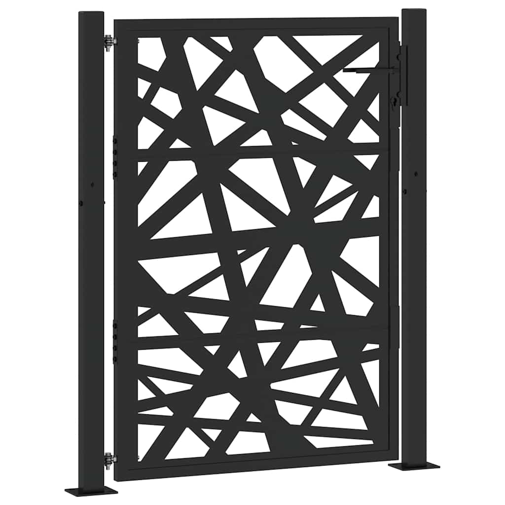 Vidaxl poort met lichtontwerp 100x125 cm staal zwart