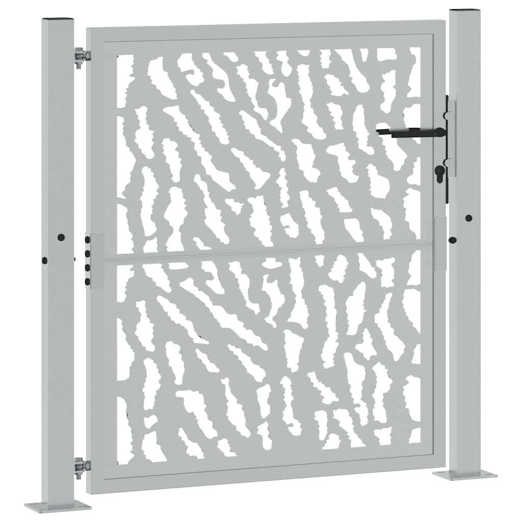 Vidaxl poort met sporenontwerp 100x100 cm weervast staal