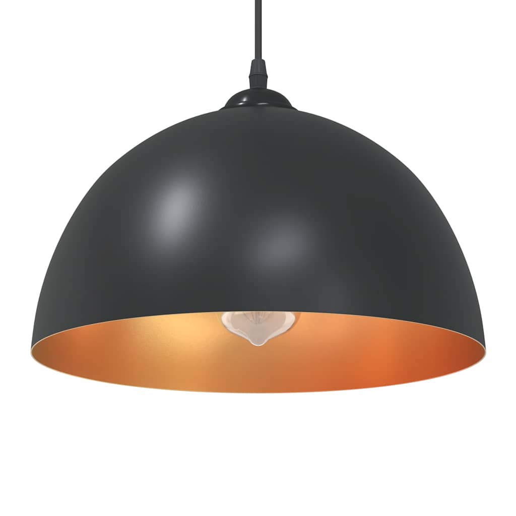 Vidaxl hanglampen 2 st in hoogte verstelbaar e27 30 cm metaal zwart