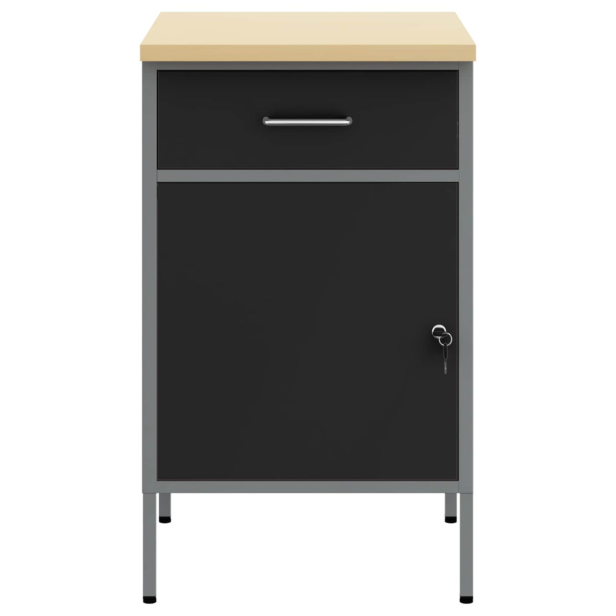 Vidaxl werkbank met lade met opslag zwart en grijs 50 x 55 x 85 cm
