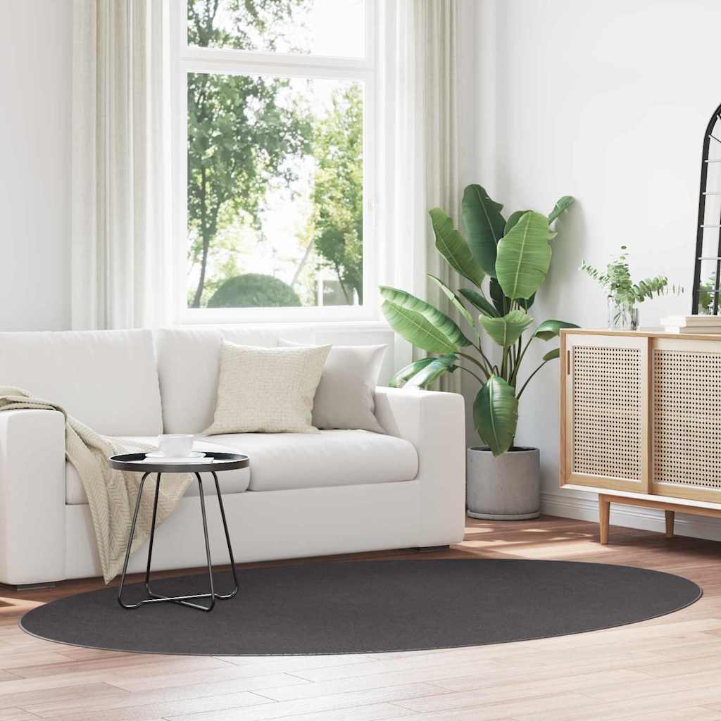 Vidaxl vloerkleden ovaal huarte antraciet 160 x 230 cm 100% polyester