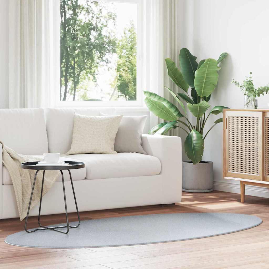 Vidaxl vloerkleden ovaal huarte grijs 120 x 170 cm 100% polyester