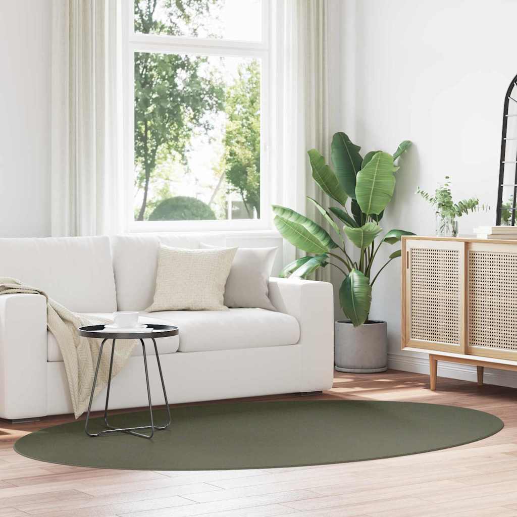 Vidaxl vloerkleden ovaal huarte bosgroen 160 x 230 cm 100% polyester