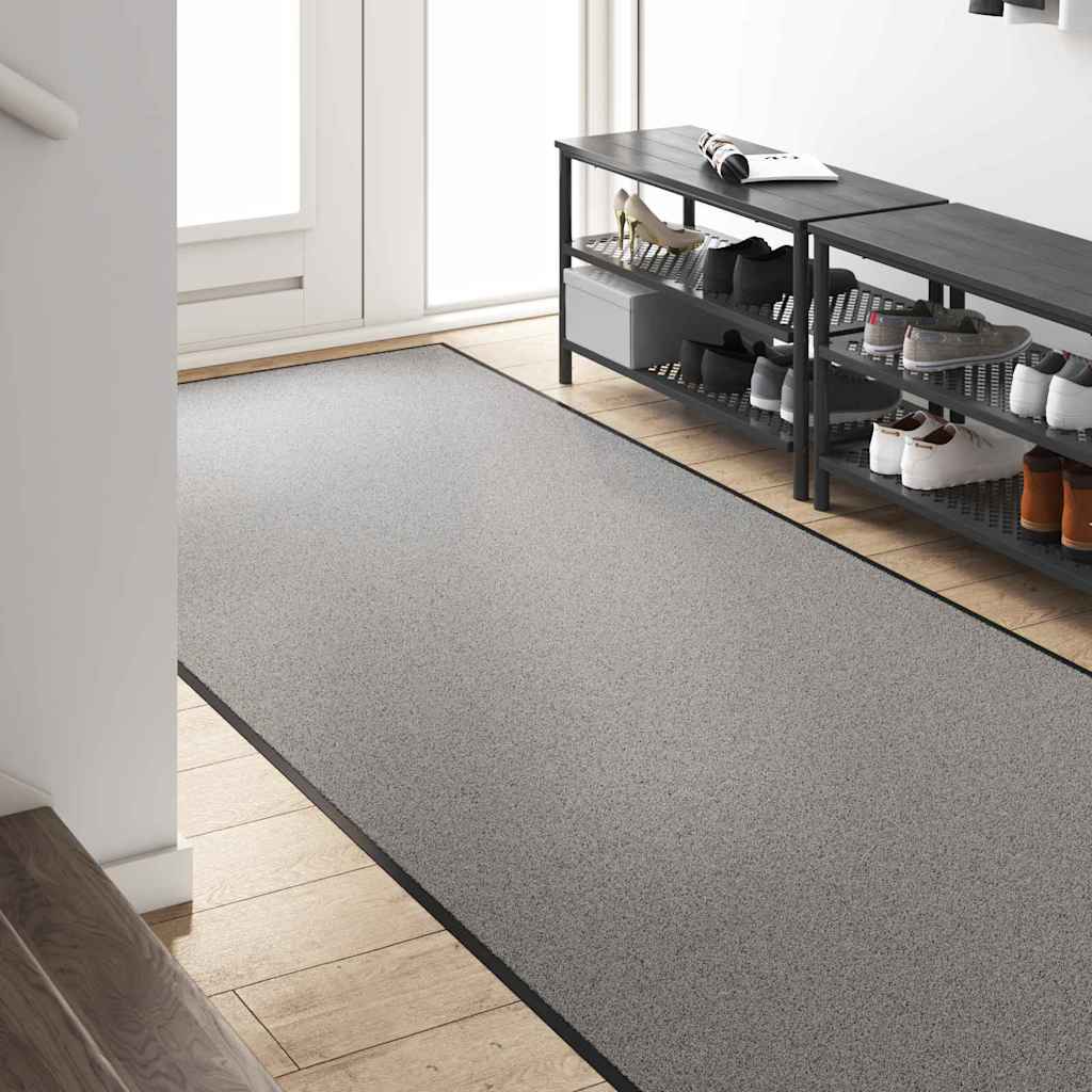 Vidaxl deurmat grijs en zwart 120 x 300 cm polypropyleen en vinyl
