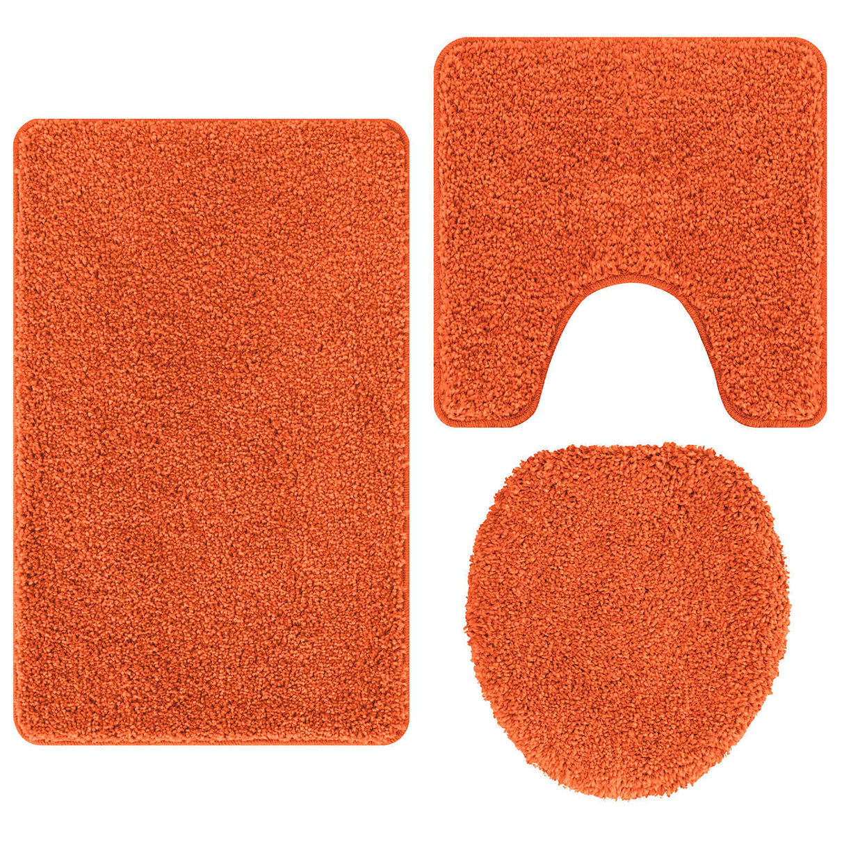 Vidaxl antislip badmat set 3 pcs oranje pp