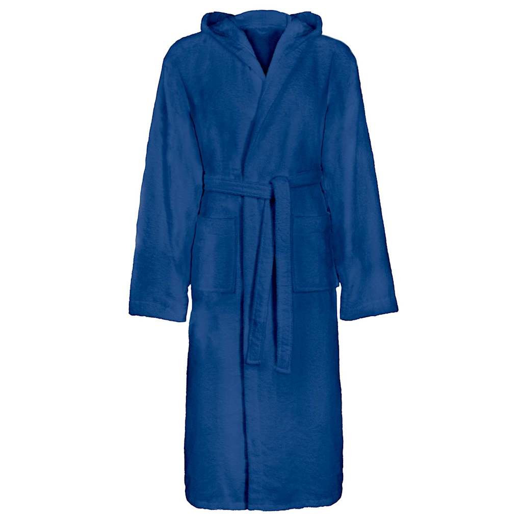 Vidaxl badjas kinn blauw xl katoen