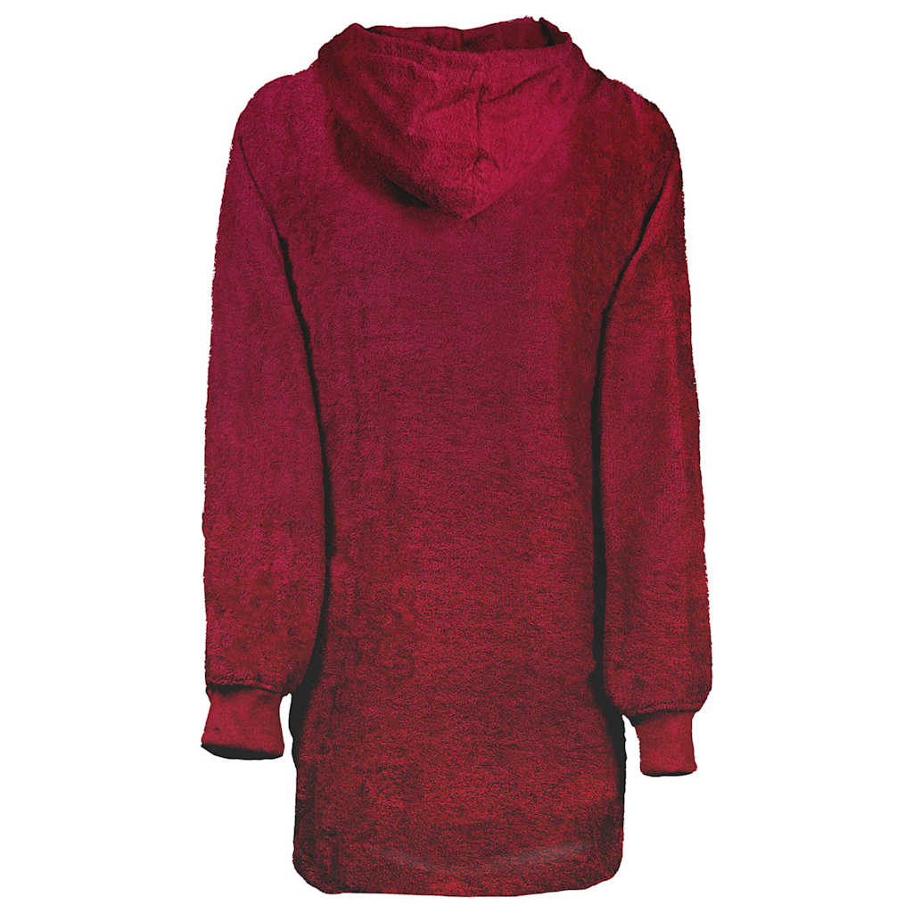 Vidaxl deken hoodie kinn rood l katoen