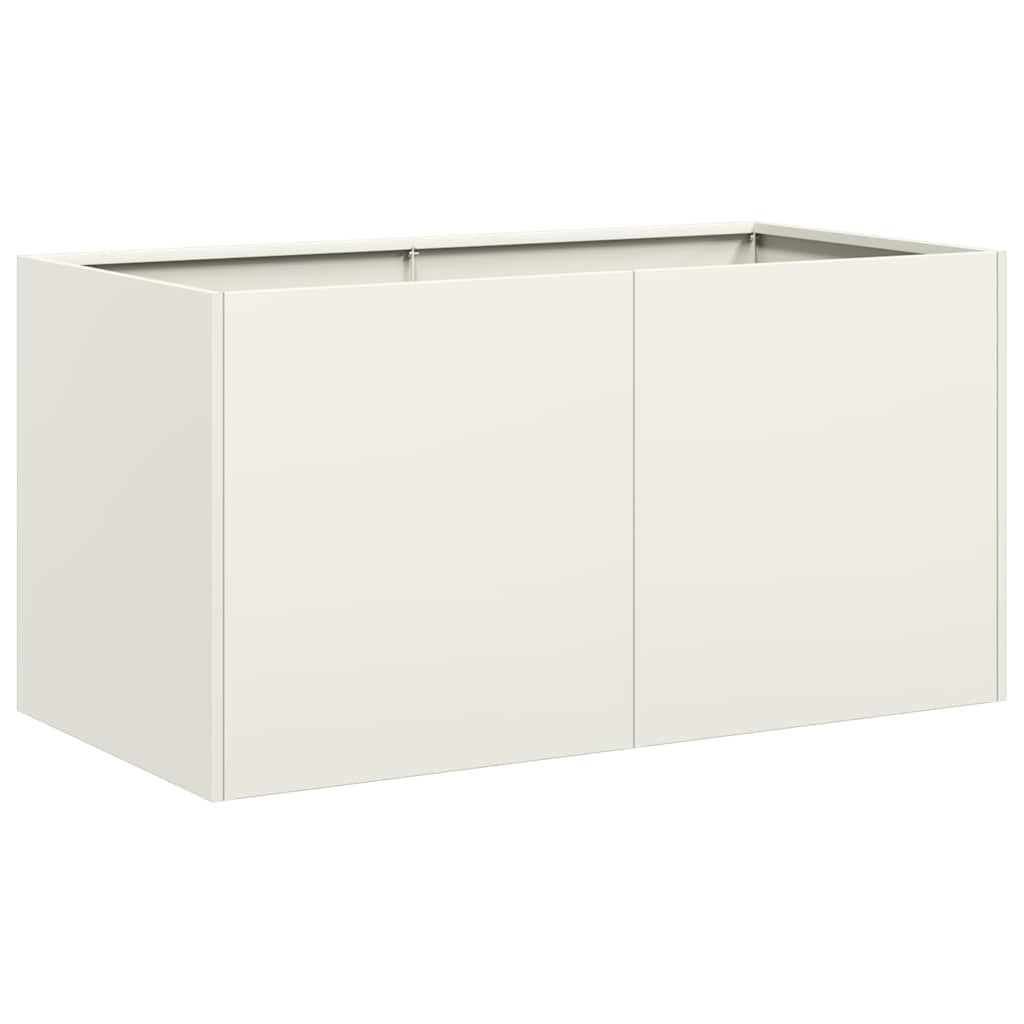 Vidaxl plantenbak 80x40x40 cm koudgewalst staal wit