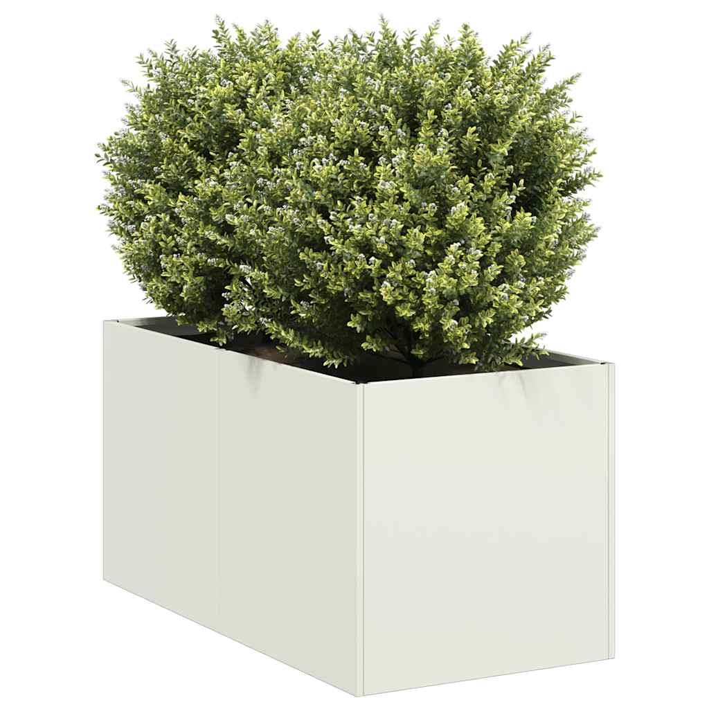Vidaxl plantenbak 40x80x40 cm koudgewalst staal wit