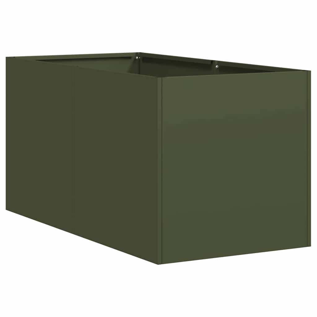 Vidaxl plantenbak 40x80x40 cm koudgewalst staal olijfgroen