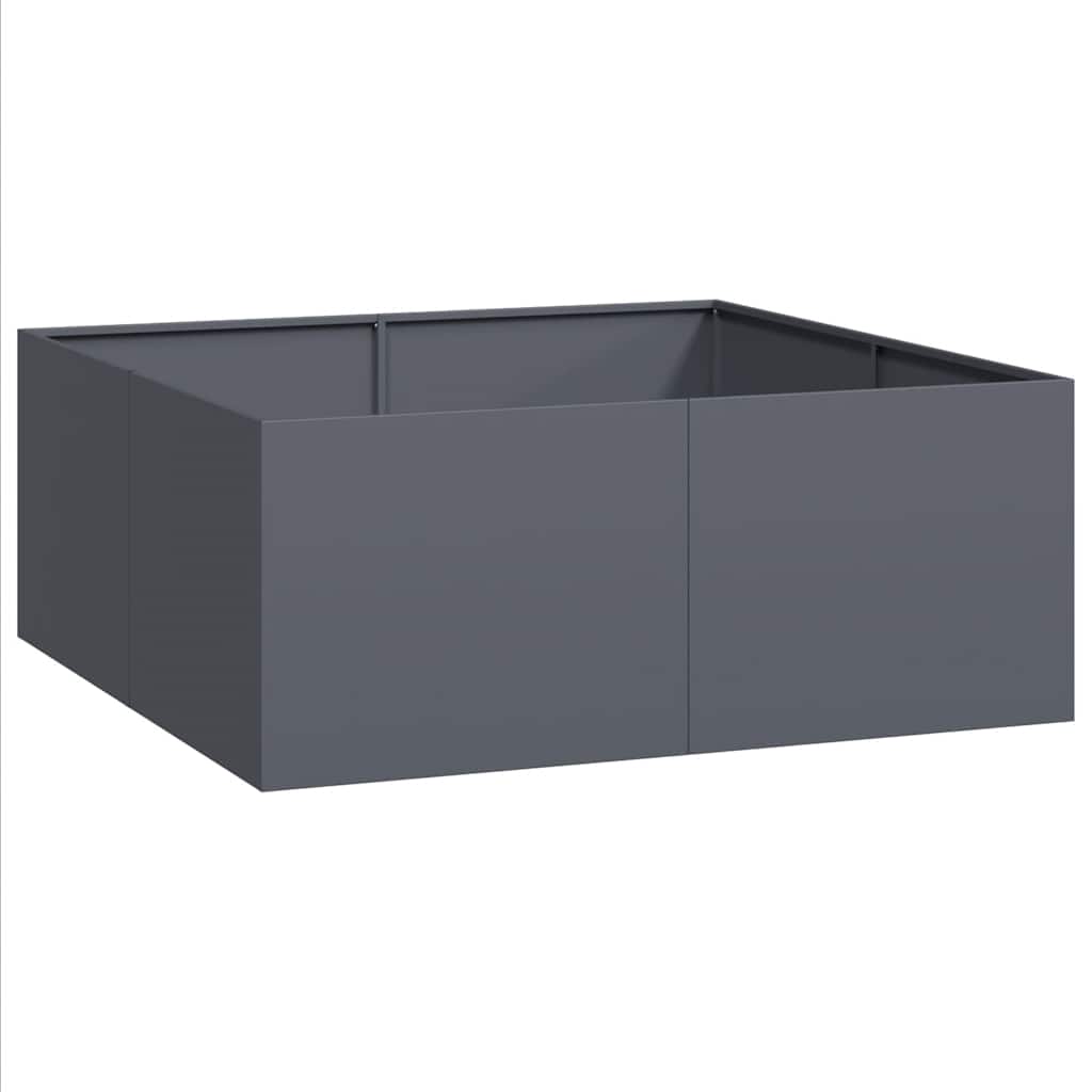 Vidaxl plantenbak 100x100x40 cm staal antracietkleurig