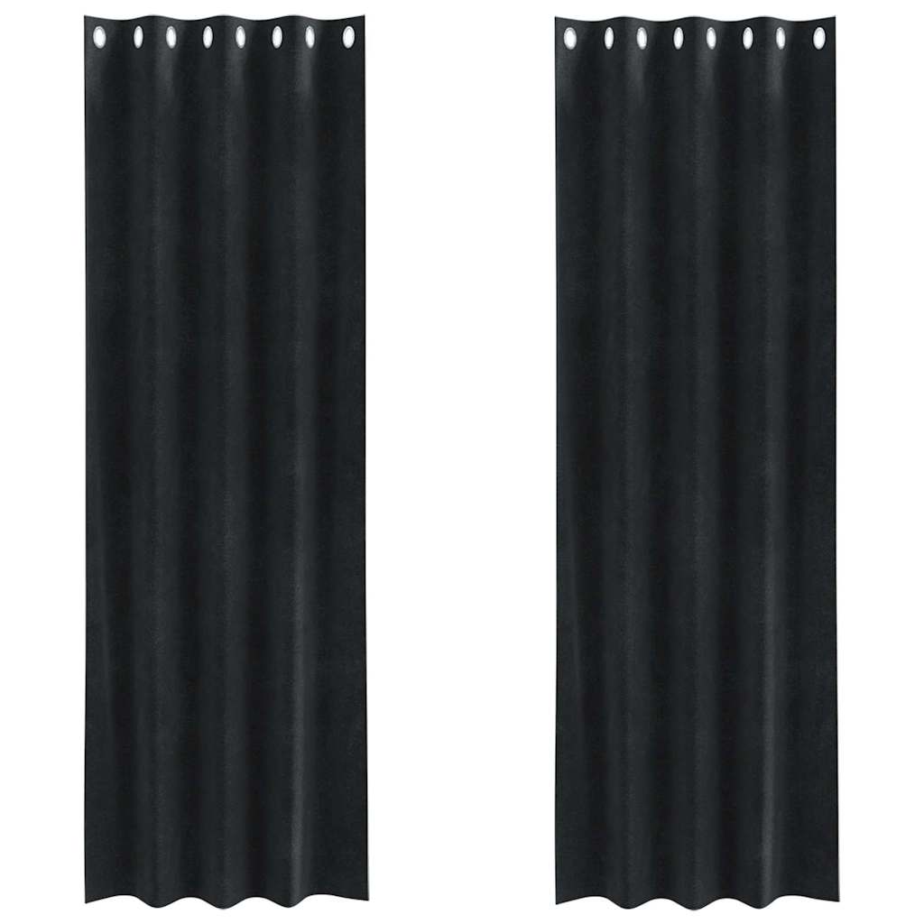 Vidaxl verduisterende gordijnen 2 pcs zwart 140 x 245 cm fluweel