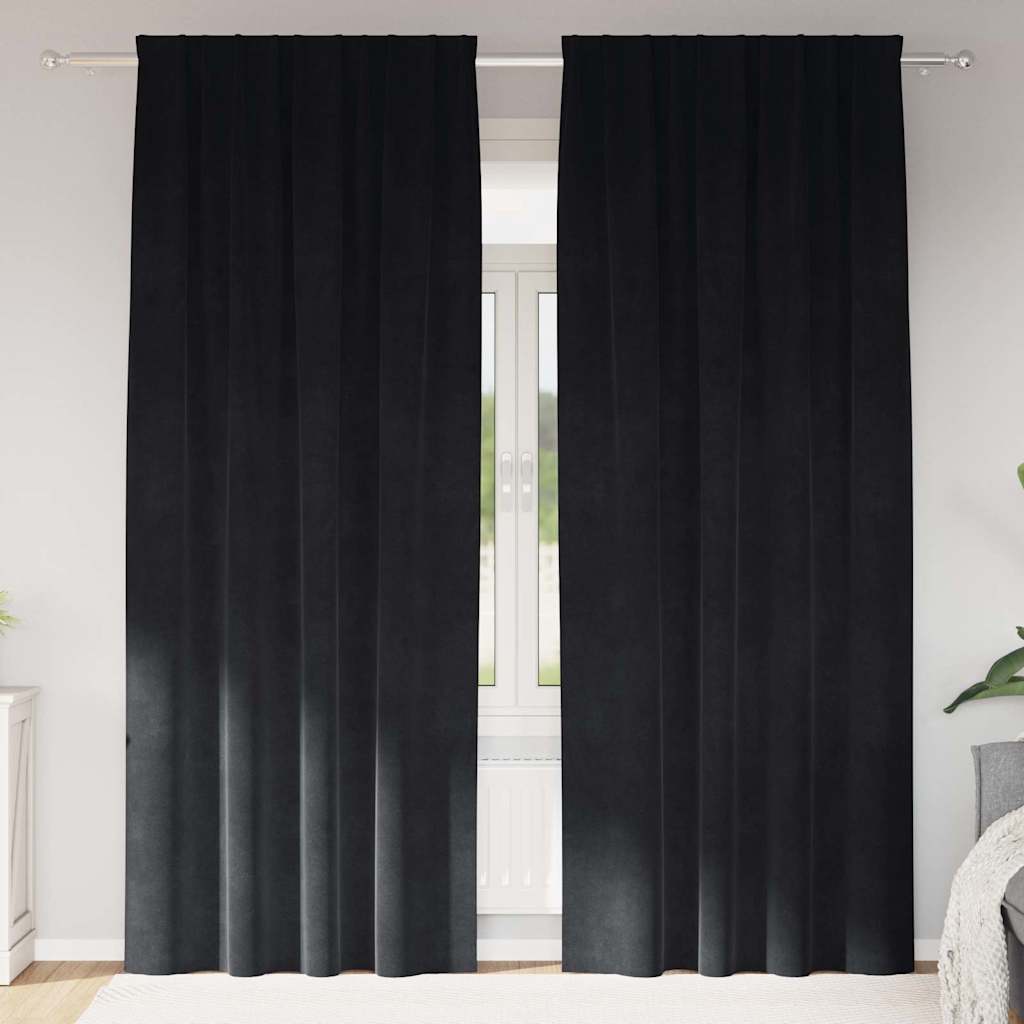 Vidaxl verduisterende gordijnen 2 pcs zwart 140 x 260 cm fluweel