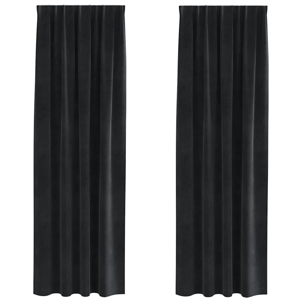 Vidaxl verduisterende gordijnen 2 pcs zwart 140 x 260 cm fluweel