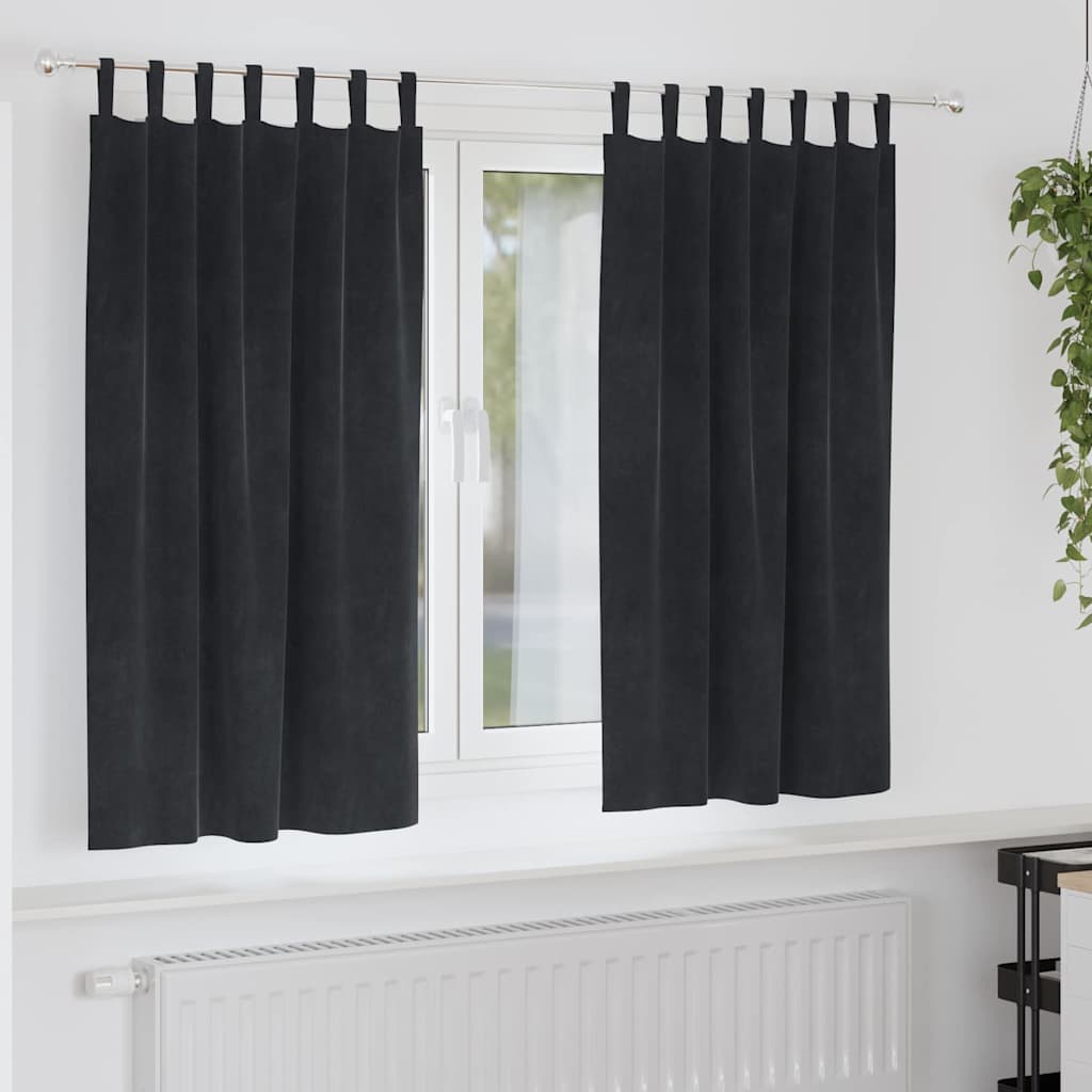 Vidaxl verduisterende gordijnen 2 pcs zwart 140 x 175 cm fluweel
