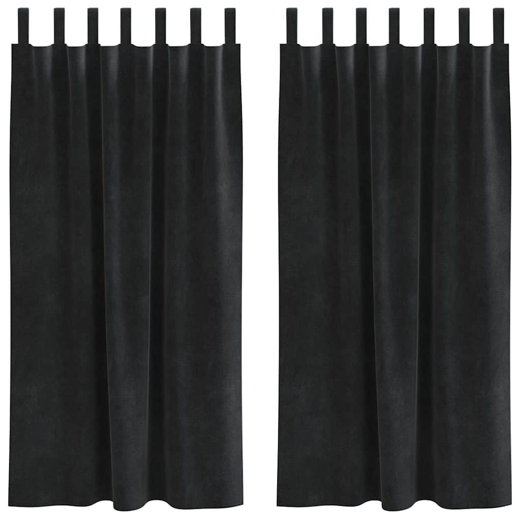 Vidaxl verduisterende gordijnen 2 pcs zwart 140 x 175 cm fluweel