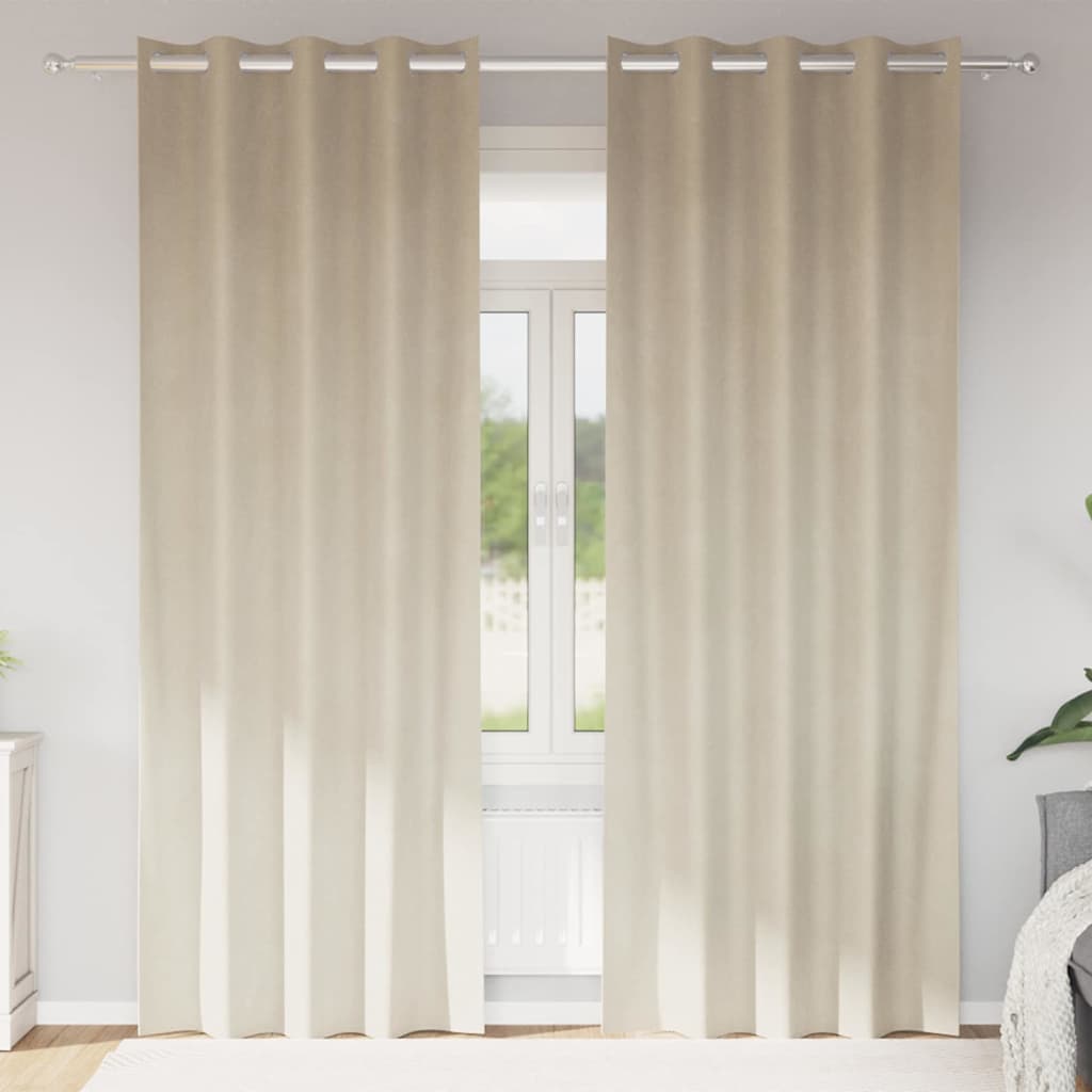 Vidaxl verduisterende gordijnen 2 pcs crème 140 x 225 cm fluweel