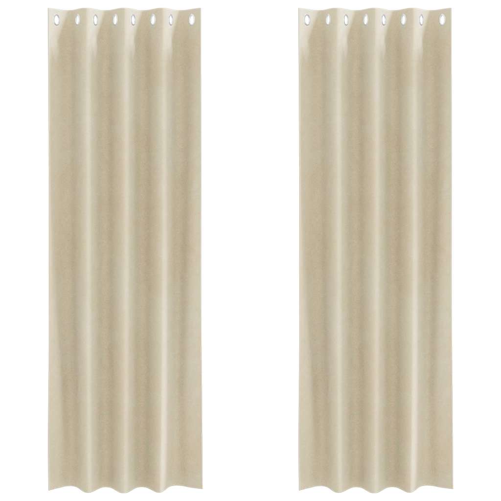 Vidaxl verduisterende gordijnen 2 pcs crème 140 x 260 cm fluweel
