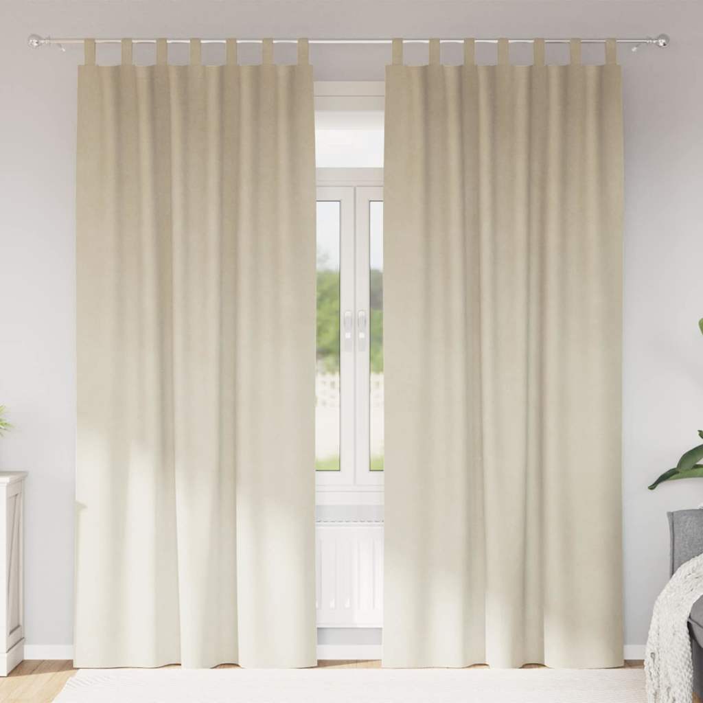 Vidaxl verduisterende gordijnen 2 pcs crème 140 x 225 cm fluweel