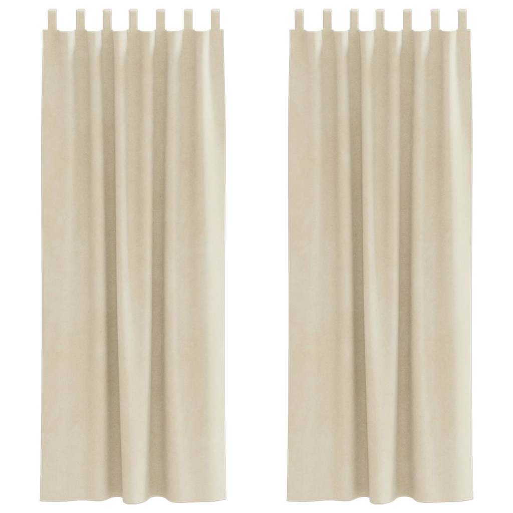 Vidaxl verduisterende gordijnen 2 pcs crème 140 x 260 cm fluweel