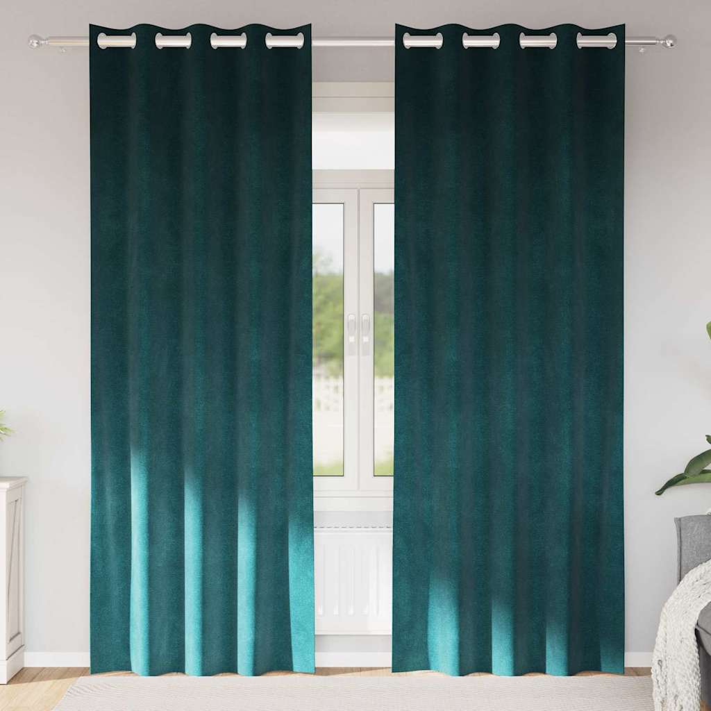 Vidaxl verduisterende gordijnen 2 pcs donkergroen 140 x 260 cm fluweel